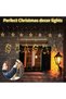 Christmas Curtain Light Fairy Light,LED Christmas String Lights Bells Light Elk Light, 8 Modes String Lights Outdoor Indoor for Home Bedroom Wall Decorations (Warm White) - 6