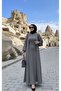 Women's Turtleneck Knit Modest Dress with Cardigan - 2