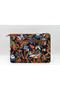 Handcrafted Leather & KALAMKARI Fabric Laptop Sleeve - Front & Back Pockets - 3