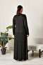 Women's Plus Size Collar Stone Embellished Combed Cotton Dress - 5