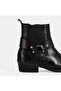 Women's Black Rubber Detailed Leather Boots - 6