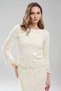 Women's Two-Piece Skirt and Blouse Knitwear with Inner Lining and Collar Hand-Embroidered Design Knitwear Set - 6