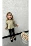 Girl's ruffle-trimmed shoulder knit sweater - 3