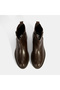 Women's Brown Metal Buckle Detailed Zippered Leather Boots - 6