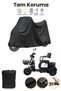 Black Single Seat Electric Motorcycle Tarpaulin, 3 Wheel Moped Tarpaulin