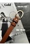 2-Pack Lust Classic Patterned Women's Gold Buckle Belt Jacket Belt Dress Belt Trouser Belt - 4