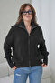 Women's Turn-Down Collar Full Zipper Closure Oversized Knitwear Jacket - 7