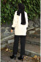 Knitwear V Pattern Paneled Tunic 3017-09 Beige - 7