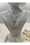 Gold Color Sparkling Sun Figured Necklace – Elegant, Shiny and Modern Design - 3