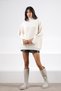 Ecru Sleeve Slit Turtleneck Cashmere Women's Knitwear Sweater - 5