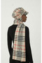 Wool Cap Hat with Scarf British Plaid Ready-Made Turban Hijab Bonnet Beanie Medical Suitable - 3
