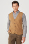 Mink Standard Fit Regular Cut V-Neck Knitwear Vest