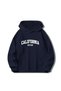 Unisex California Printed Oversized 100% Cotton Hooded Navy Blue Sweatshirt