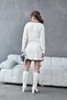 Women's Polo Neck Knit Detail Skirted Double Knitwear Set - 6
