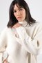 Ecru Sleeve Slit Turtleneck Cashmere Women's Knitwear Sweater - 2
