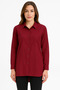 Women's Burgundy Viscose Shirt with Regular Front and Long Back – Comfortable Fit -