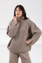 Mink Sleeve Slit Turtleneck Cashmere Women's Knitwear Sweater