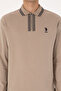Men's Comfort Fit Half Zip Dark Beige Sweatshirt 50308927-Vr088 - 6