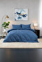 Miora 100% Cotton Satin Double Duvet Cover Set - Blue