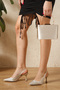 Thin Style Heels Pointed Toe Rhinestone Evening Dress Shoes and Bag Set - 2