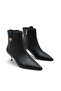 Women's Black Pointed Toe 5 cm Heeled Stylish Ankle Boots—Elegant, Comfortable, Suitable for Everyday-Classic Combinations