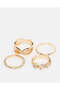 Women Gold Embellished Ring Set (Pack of 4) - 3