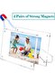 Acrylic Magnetic Photo Frame 5x7 (2 Pack) - Clear Frameless Tabletop Stand - 4
