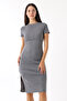 2-Piece Knitwear Dress with Nursing Feature Pink & Gray - 5