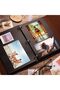 4x6 Photo Album Scrapbook - Leather Cover, 30 Black Kraft Pages (Heart)