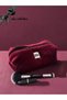 Velvet Burgundy Makeup Bag Large Size Zippered Portfolio Bag Christmas Gift Stylish Evening Bag