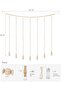 Macrame Hanging Photo Display Wall Decor with String Lights and 45 Clips - 7