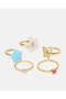 Girls Gold Embellished Ring Set (Pack of 5) - 3