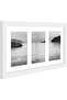 8x14 Collage Picture Frame in White - Three 4x6 Openings - 6