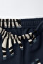 Boys' Zebra-Print 3-Thread Unbrushed 100% Cotton Tracksuit Set 2-8 Years 12324 - 4