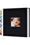 Photo Album 4x6 Self-Adhesive, 200 Pockets, Linen Cover, Front Window (Black)