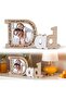 Wooden Picture Frame for Dad - Rustic Tabletop Frame for 3.5x3.5 inch Photo - 2