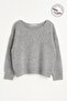 6995 Women's Boat Neck Wool Blend Knit Sweater Anthracite (Grey)