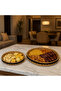 Jute Tray Set Natural Woven Serving and Decorative Trays with Black Border Round - 8