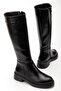 Women's Black Shiny Skin Casual Boots - 2