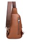 Men's Tan Color Double Handle Cross Shoulder Bag Body Bag Daily Bag - 4