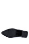 Women's Black Leather Heeled Boots - 4