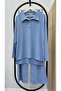 Women's Plus Size Shirt Collar Buttoned Ribbed Knit Fabric Tracksuit Set 8232-26 - 4