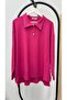 Women's Plus Size Shirt Collar Buttoned Ribbed Knit Fabric Tracksuit Set 8232-26 - 4