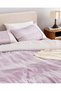 Adelya Family Size 100% Cotton Coco Crep Printed Bed Sheet Pack of Duvet Cover Set - Plum - 4
