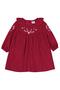 Embroidered Collar Dress for 6-18 Months - Red