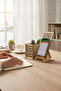 Pen Holder & Phone Stand – Geometric Pattern – Natural Wood (Light Oak) - 2