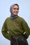 Viscose Blended Velora Scarf Anthracite-Smoked Green Toned Patterned Tok Duruşlu 90X90 - 2