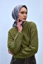 Viscose Blended Velora Scarf Anthracite-Smoked Green Toned Patterned Tok Duruşlu 90X90