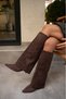 Jerry Bitter Brown Suede Women's Leggings Detailed Women's Boots - 3