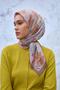 Viscose Velora Blended Scarf Milky Brown-Beige Multi-Colored Patterned Tok Duruşlu 90X90 - 4